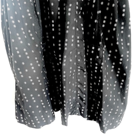 Free People Everlong Trapeze Cotton Mini Dress Smock in Black Combo Size M - Picture 9 of 10